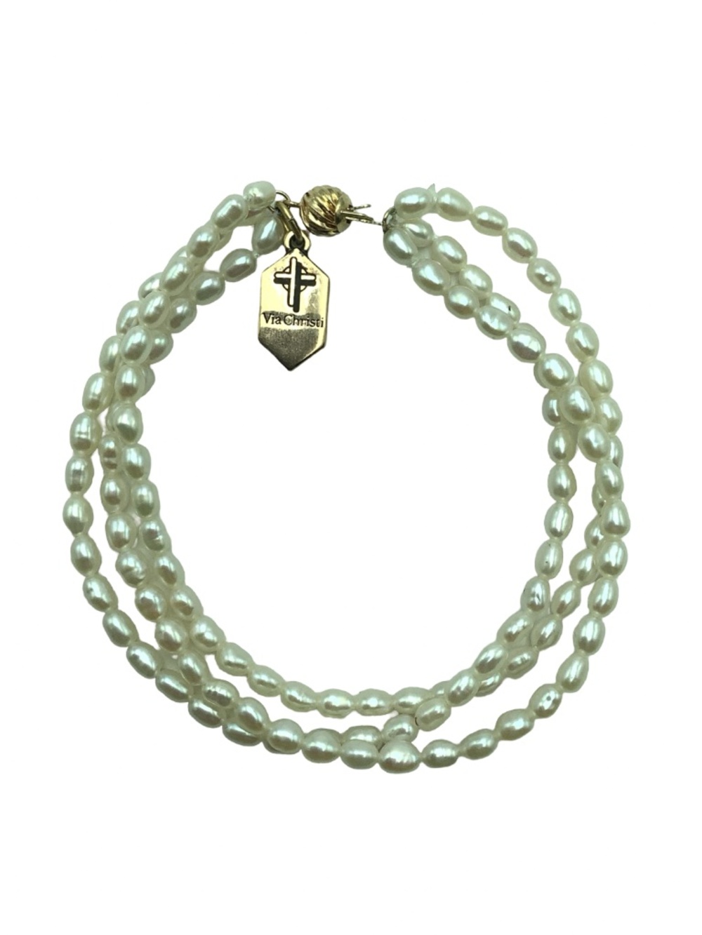 Via Christi 14K Fresh Water Pearl Gold Bracelet
